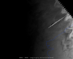 Bólido de Cheliabinsk visto por el Meteosat